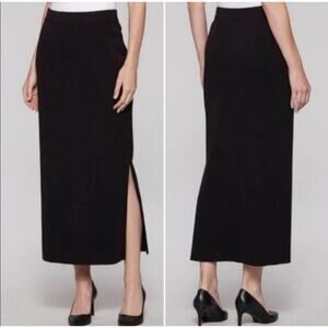 St. John Black Santana Knit Midi Skirt 4